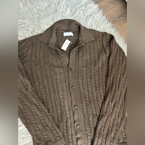 Old Navy Men's Dark Brown Cardigan Sweater - Picture 3 of 7